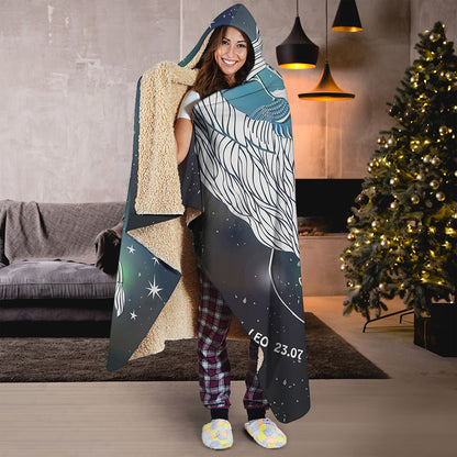 Constellation Of Leo Print Hooded Blanket