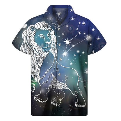 Constellation Of Leo Print Men's Short Sleeve Shirt