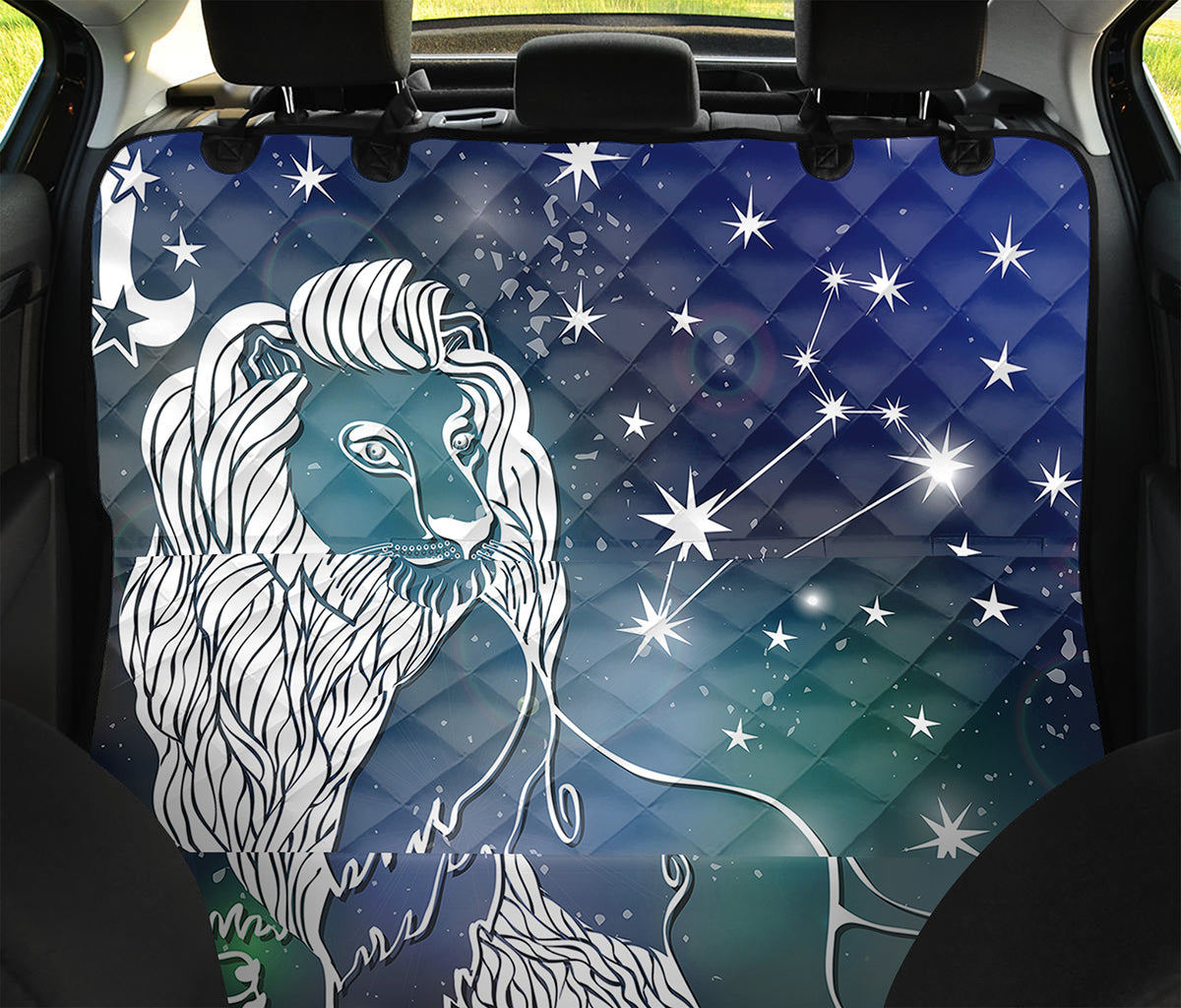 Constellation Of Leo Print Pet Car Back Seat Cover