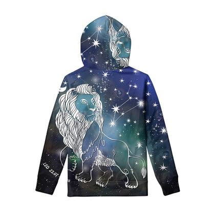 Constellation Of Leo Print Pullover Hoodie