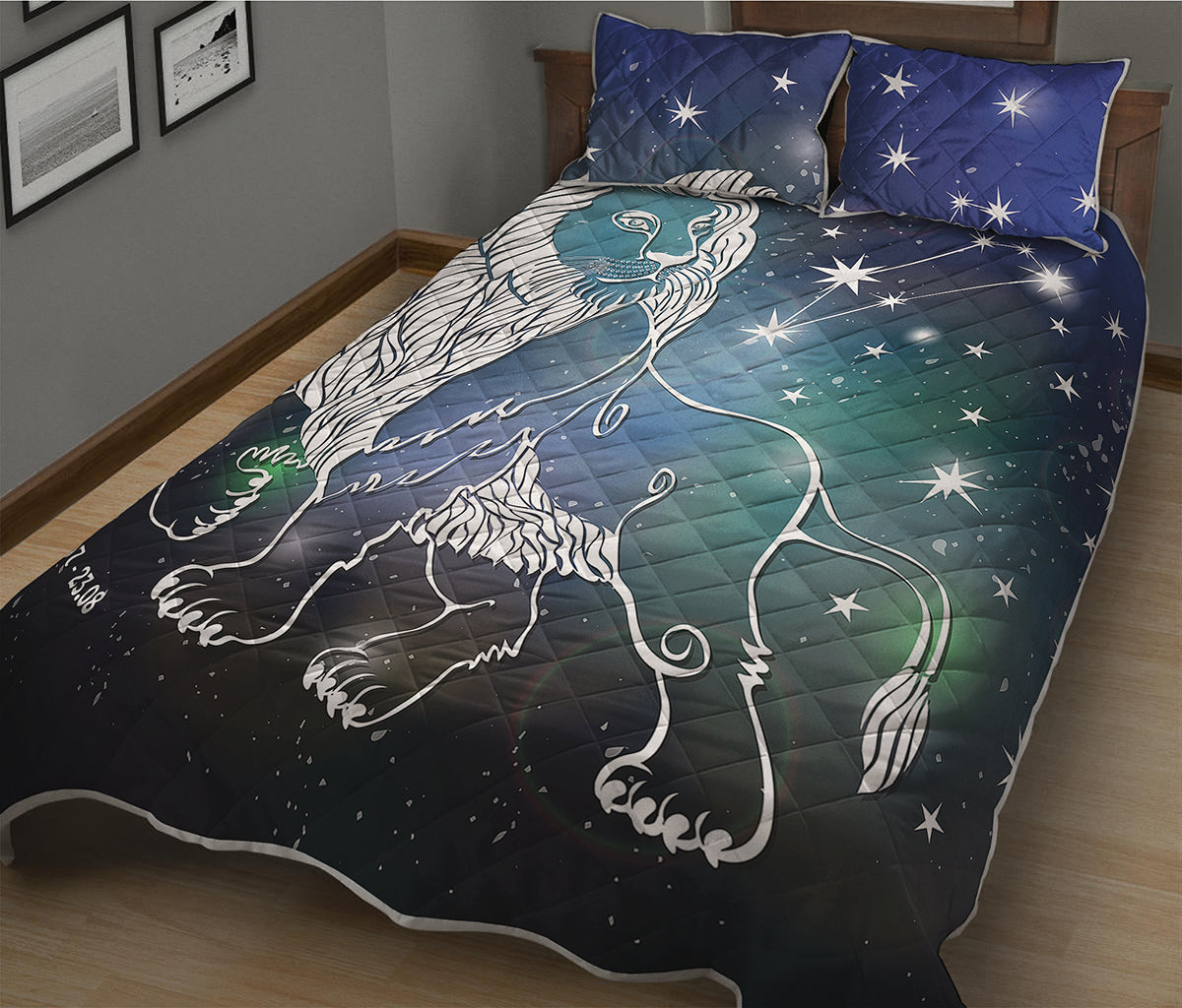 Constellation Of Leo Print Quilt Bed Set