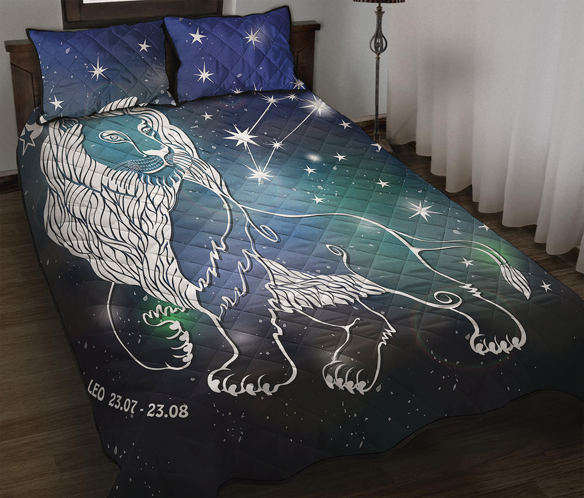 Constellation Of Leo Print Quilt Bed Set