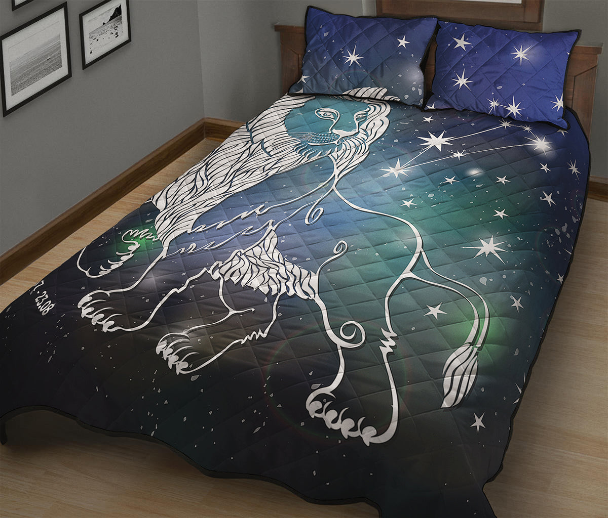 Constellation Of Leo Print Quilt Bed Set