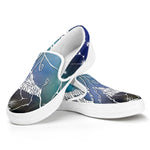 Constellation Of Leo Print White Slip On Shoes