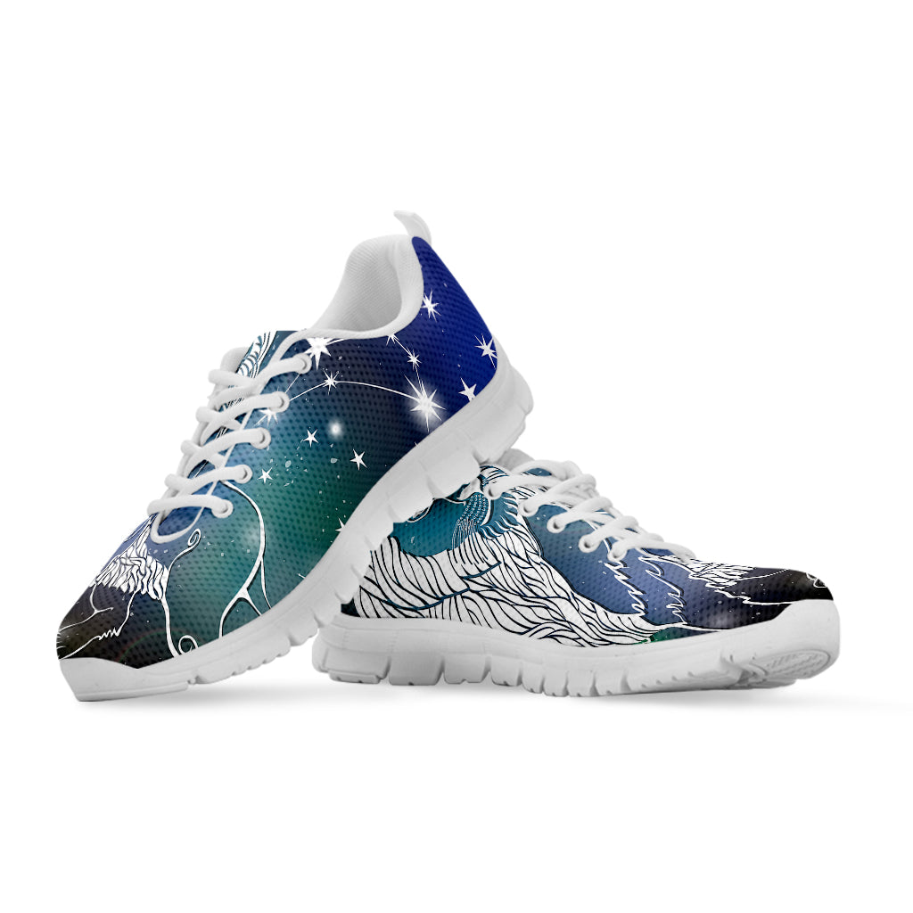 Constellation Of Leo Print White Sneakers