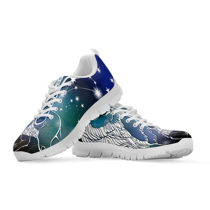 Constellation Of Leo Print White Sneakers