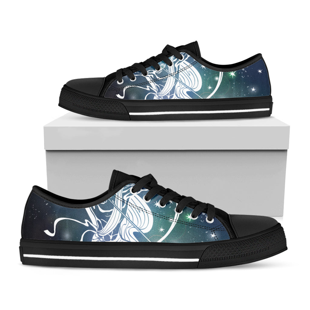 Constellation Of Sagittarius Print Black Low Top Shoes 