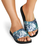 Constellation Of Sagittarius Print Black Slide Sandals