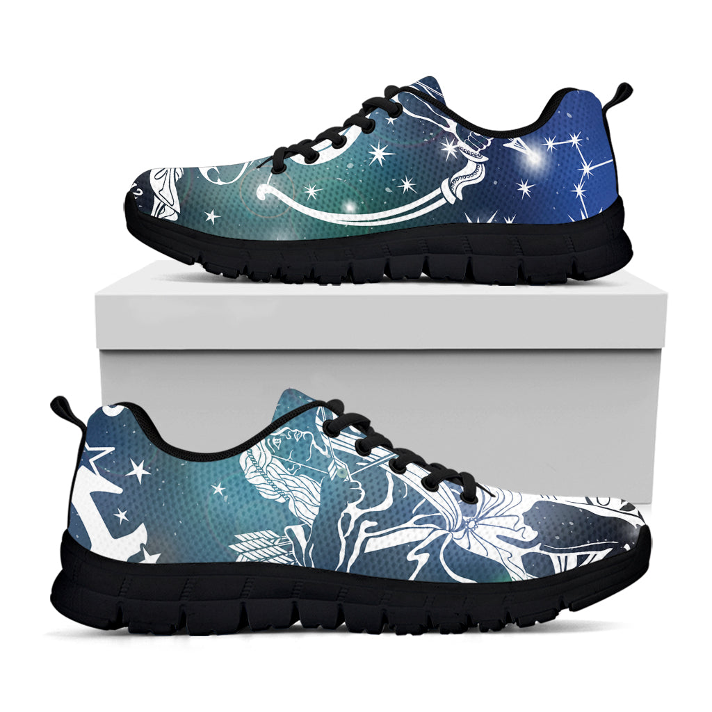 Constellation Of Sagittarius Print Black Sneakers