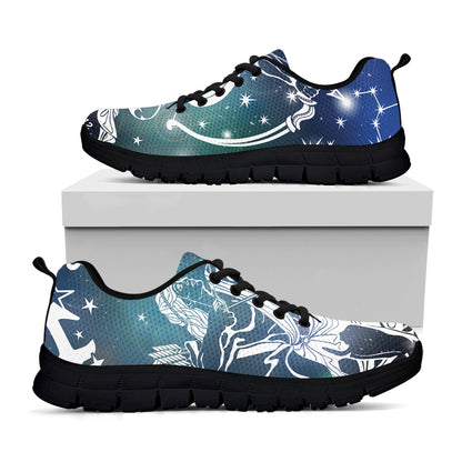 Constellation Of Sagittarius Print Black Sneakers