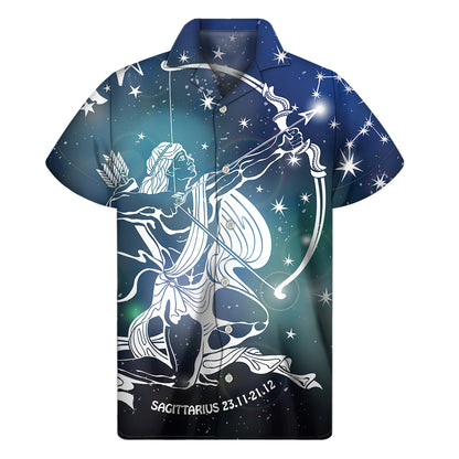 Constellation Of Sagittarius Print Men's Short Sleeve Shirt