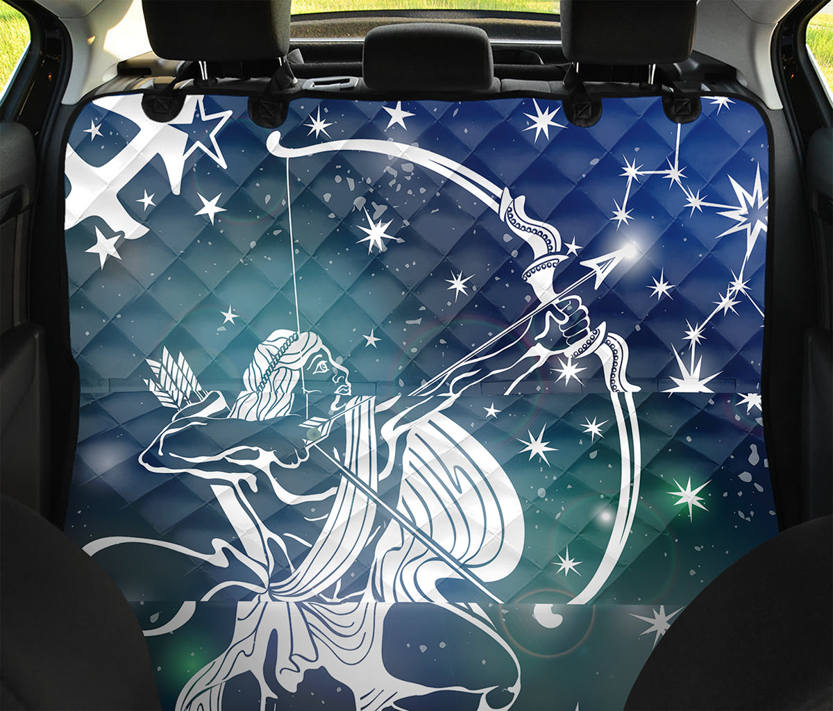 Constellation Of Sagittarius Print Pet Car Back Seat Cover