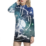 Constellation Of Sagittarius Print Pullover Hoodie Dress