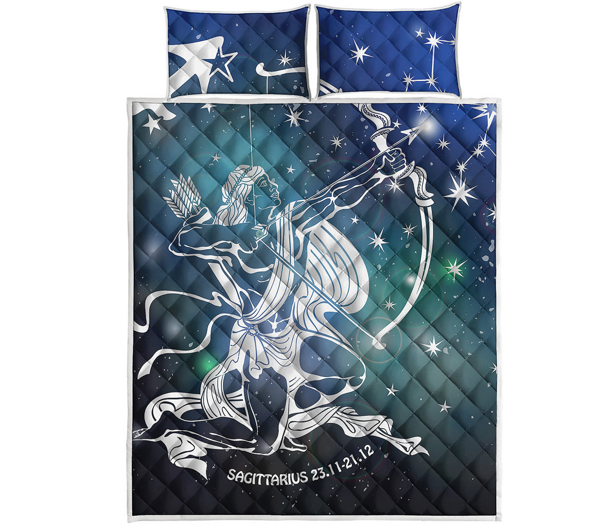 Constellation Of Sagittarius Print Quilt Bed Set