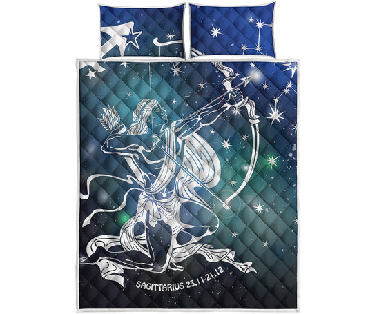 Constellation Of Sagittarius Print Quilt Bed Set