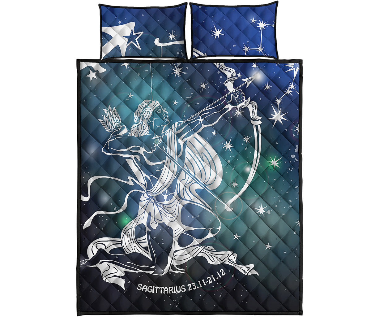 Constellation Of Sagittarius Print Quilt Bed Set