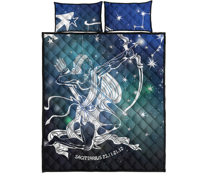 Constellation Of Sagittarius Print Quilt Bed Set