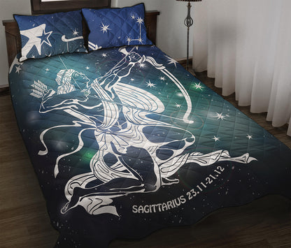 Constellation Of Sagittarius Print Quilt Bed Set