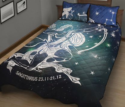 Constellation Of Sagittarius Print Quilt Bed Set