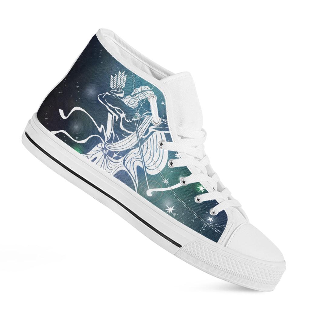 Constellation Of Sagittarius Print White High Top Shoes