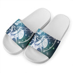 Constellation Of Sagittarius Print White Slide Sandals