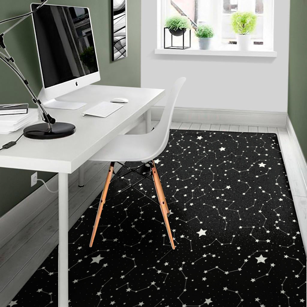 Constellation Sky Map Pattern Print Area Rug