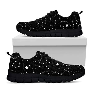 Constellation Sky Map Pattern Print Black Sneakers