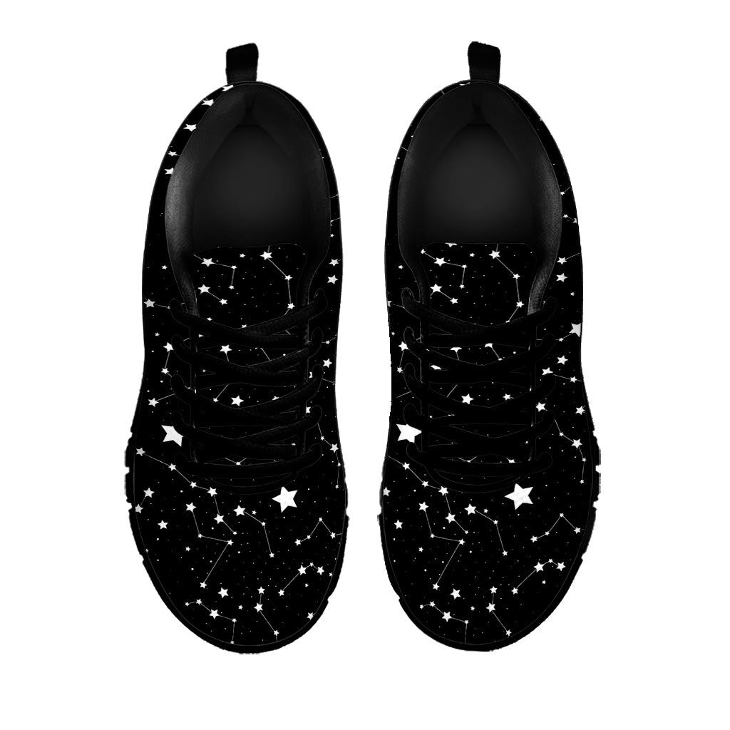 Constellation Sky Map Pattern Print Black Sneakers