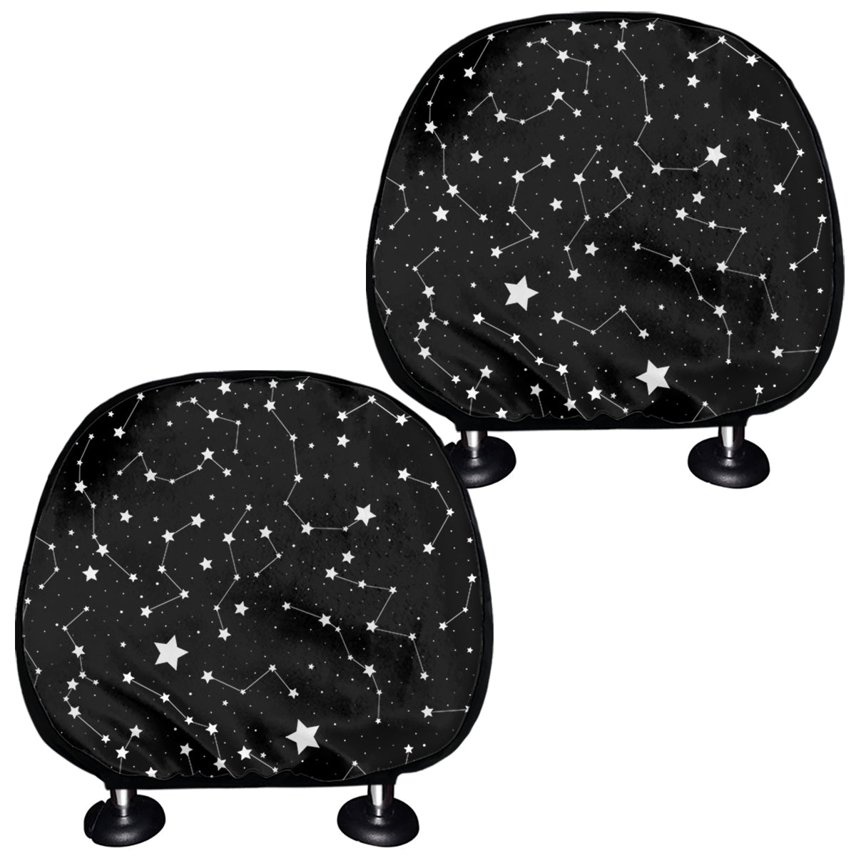 Constellation Sky Map Pattern Print Car Headrest Covers