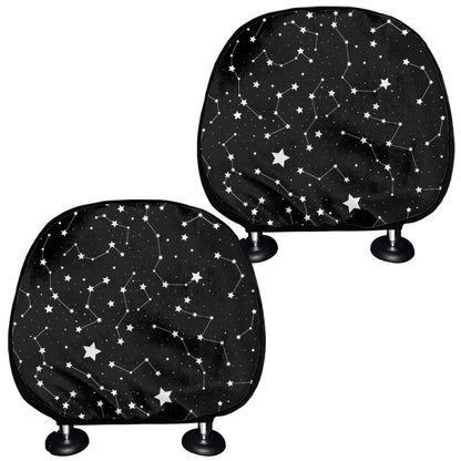 Constellation Sky Map Pattern Print Car Headrest Covers