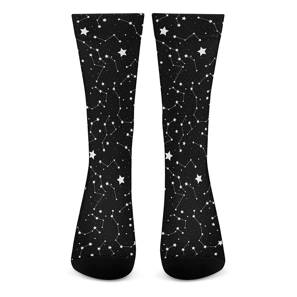 Constellation Sky Map Pattern Print Crew Socks