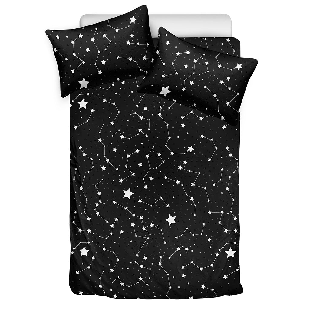 Constellation Sky Map Pattern Print Duvet Cover Bedding Set