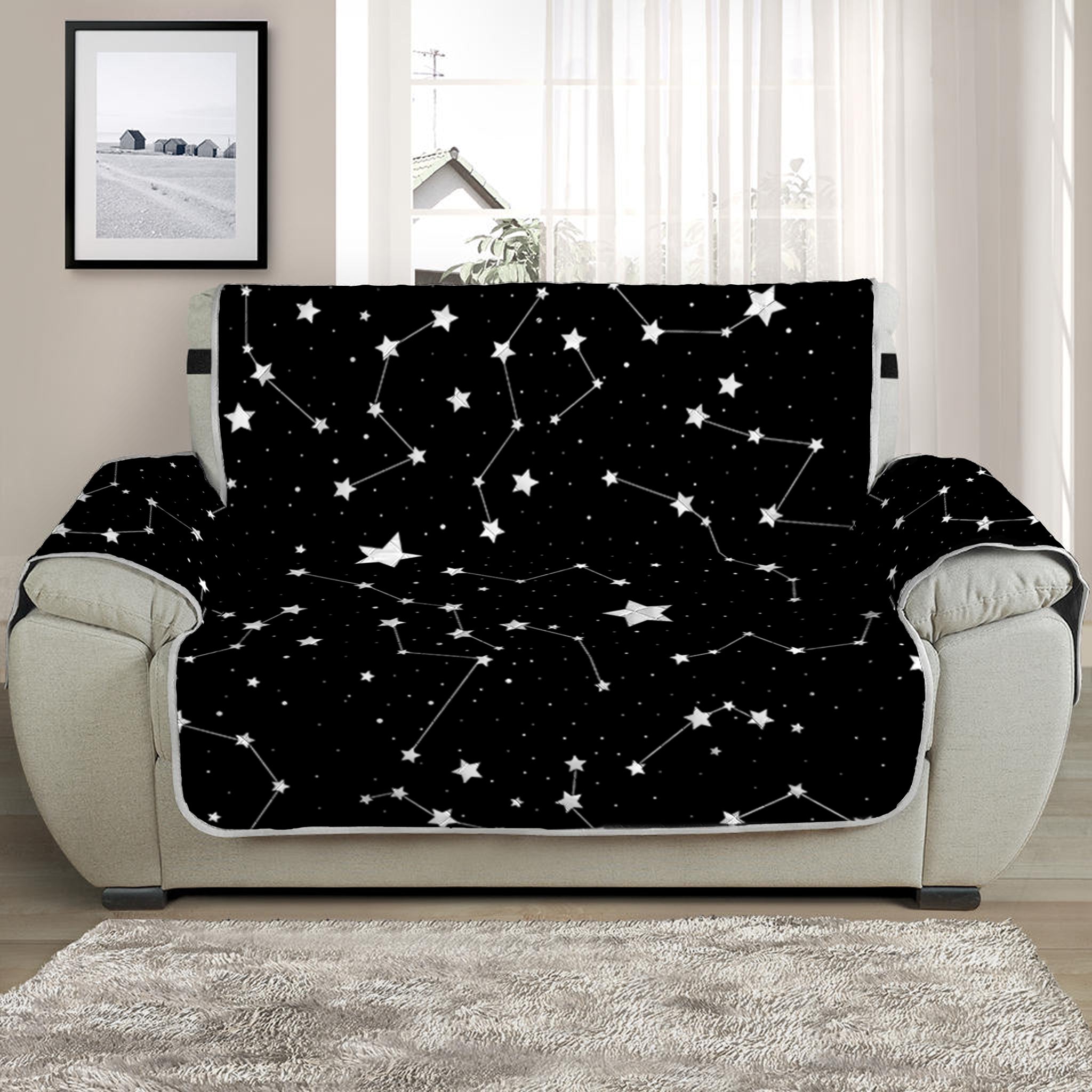 Constellation Sky Map Pattern Print Half Sofa Protector