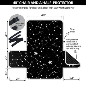 Constellation Sky Map Pattern Print Half Sofa Protector