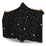 Constellation Sky Map Pattern Print Hooded Blanket