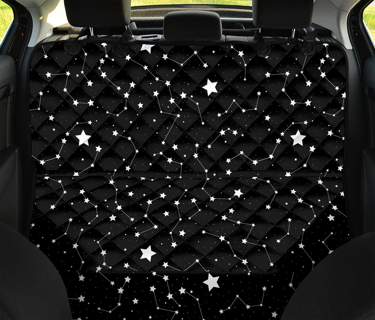 Constellation Sky Map Pattern Print Pet Car Back Seat Cover