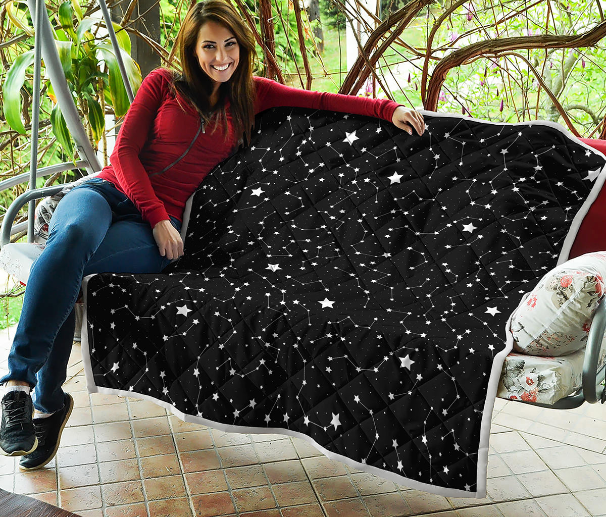 Constellation Sky Map Pattern Print Quilt