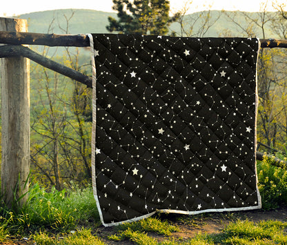 Constellation Sky Map Pattern Print Quilt