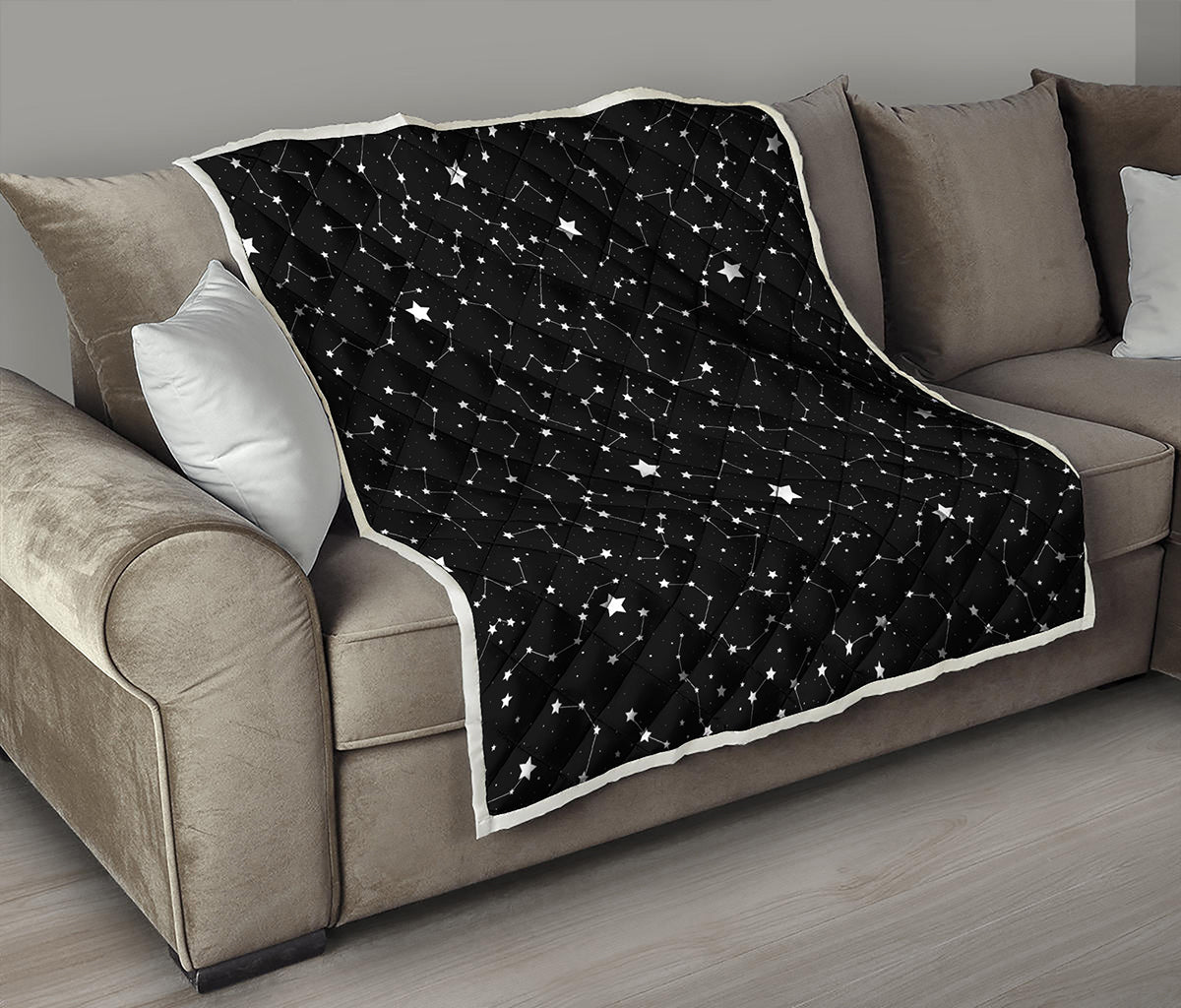 Constellation Sky Map Pattern Print Quilt