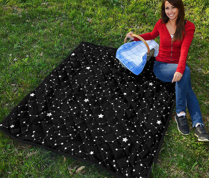 Constellation Sky Map Pattern Print Quilt