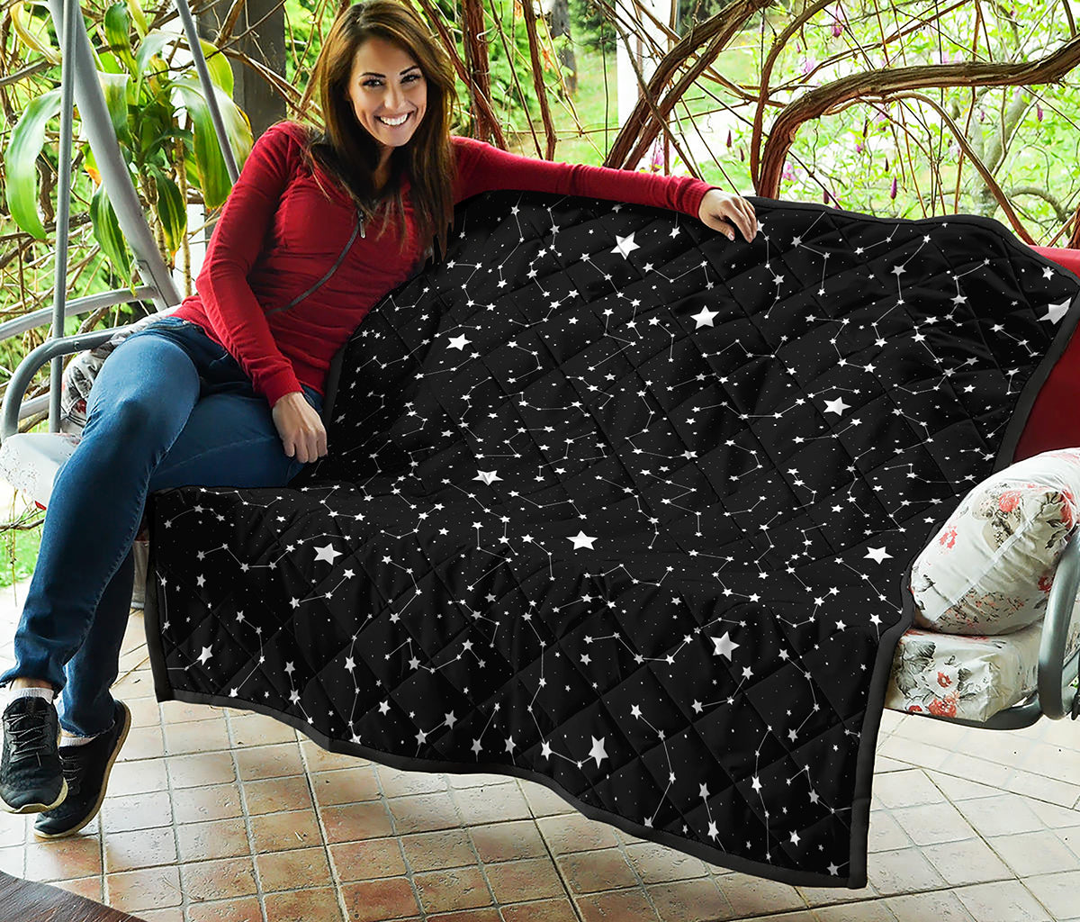 Constellation Sky Map Pattern Print Quilt