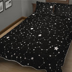 Constellation Sky Map Pattern Print Quilt Bed Set