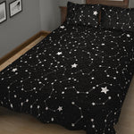 Constellation Sky Map Pattern Print Quilt Bed Set