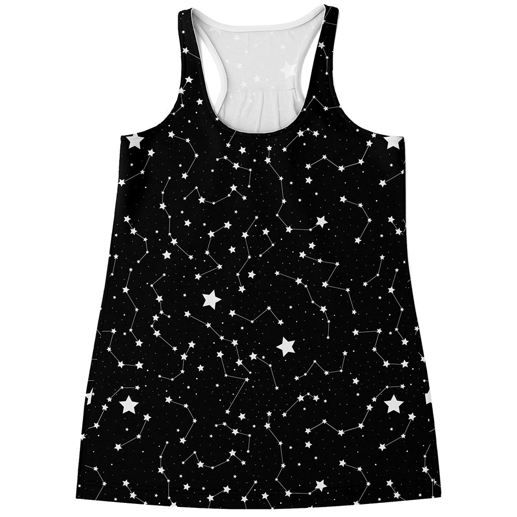 Constellation Sky Map Pattern Print Women's Racerback Tank Top