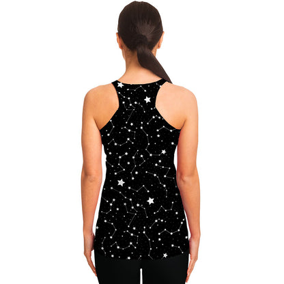 Constellation Sky Map Pattern Print Women's Racerback Tank Top