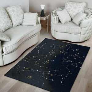 Constellation Sky Map Print Area Rug