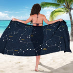 Constellation Sky Map Print Beach Sarong Wrap