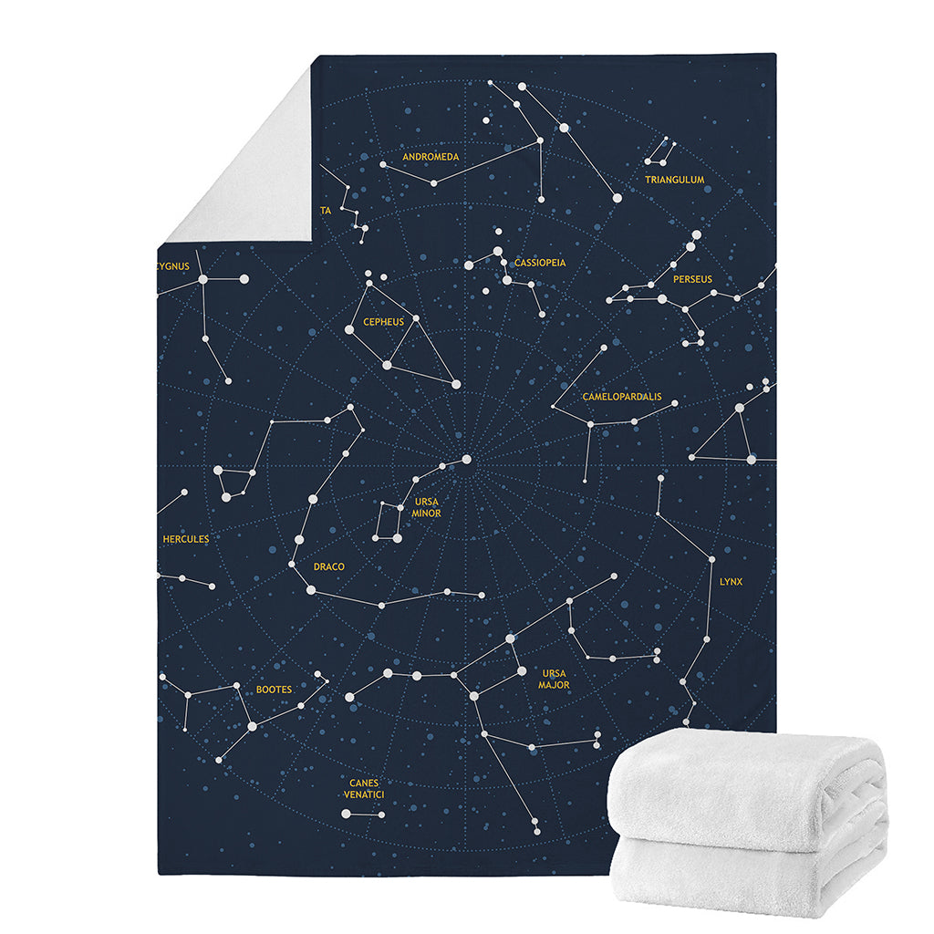 Constellation Sky Map Print Blanket