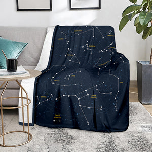 Constellation Sky Map Print Blanket