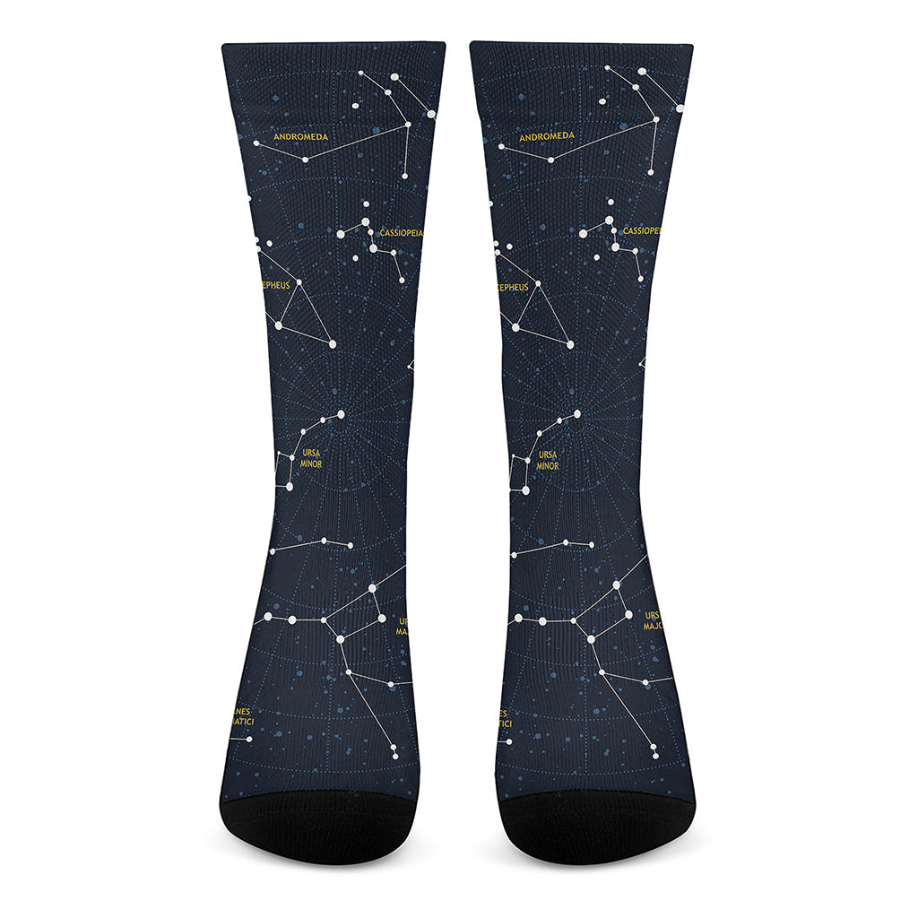 Constellation Sky Map Print Crew Socks